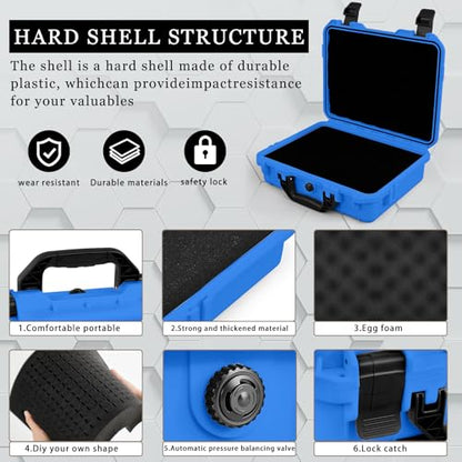 Relaxweex 8.5 x 6.5 x 3.7 Inch Hard Case, Grid Shell, Blue - color: Blue, size: 8.5 x 6.5 x 3.7 Inch, style: Grid Shell