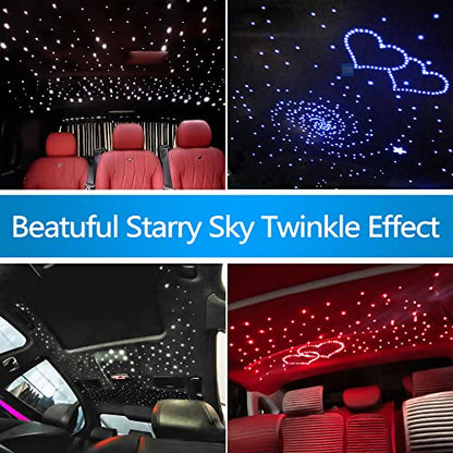 ATOKEE Starlight Headliner Kit Mixed 500pcs 9.8ft for Car Roof Use - size: 500pcs of (0.03+0.04+0.06in)*9.8ft