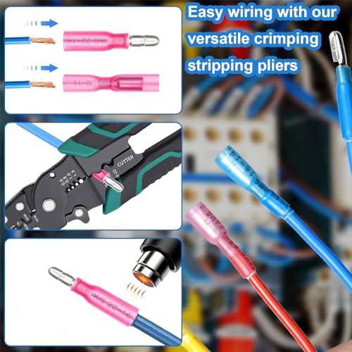 smseace 460PCS Heat Shrink Bullet Connectors Assortment Kit 22-10AWG Waterproof Bullet connectors Packed in Handheld Box for Automotive Boat Stereo Industrial Equipment - size: 460Pcs