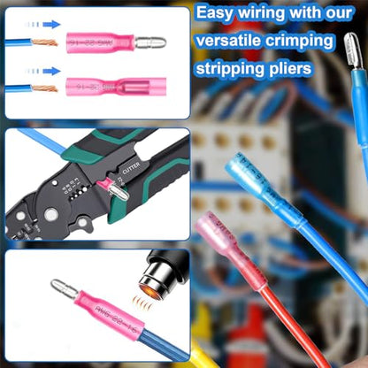 smseace 460PCS Heat Shrink Bullet Connectors Assortment Kit 22-10AWG Waterproof Bullet connectors Packed in Handheld Box for Automotive Boat Stereo Industrial Equipment - size: 460Pcs