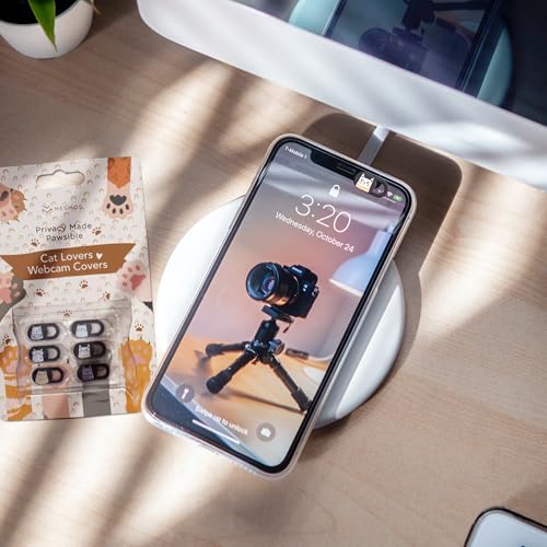 MESMOS Webcam Cover Slide, Cat Lovers Gifts for Women, Cat Lover Themed Things, Mom Gifts for Women, Laptop Camera Cover Slide Cute, Cute Stuff (Small Size) - size: Small