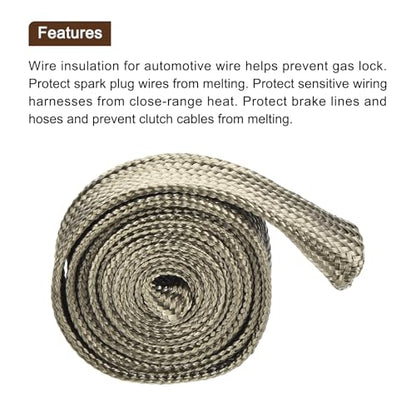 Generic Heat Shield Sleeve, 1/2" ID 3.3 Feet Heat Sleeve Automotive Wire Heat Shield Fuel Line Heat Shield Sleeve Heat Sleeve Heat Wrap 800 Degree for Wires, Titanium Color