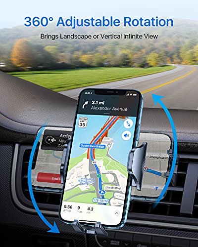 andobil 2026 Upgraded Car Phone Holder Mount for Vent, Military Sturdy Metal Clip Air Vent Phone Holder for Your Car Easy Used Cell Phone Car Mount for iPhone 17 Pro Max 15 14 13 Samsung S26 S25 - color: Black
