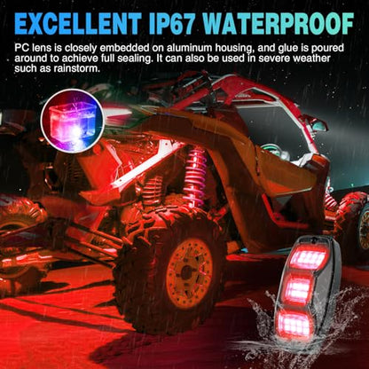 Nilight RGBW LED Rock Lights Kit 6 Pods 22 LEDs Wide Angle Lighting - color: RGBW 22LED, size: 6 Pods