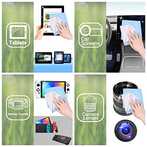 Eco-Fused Oversized Microfiber Cleaning Cloths XL - 5 Pack - 12 x 12 - Double-Sided - Microfiber & Suede for Smartphones, LCD TV, Tablets, Laptop, Camera Lenses & Other Surfaces - color: 5 Pack - 12 X 12" (Blue)