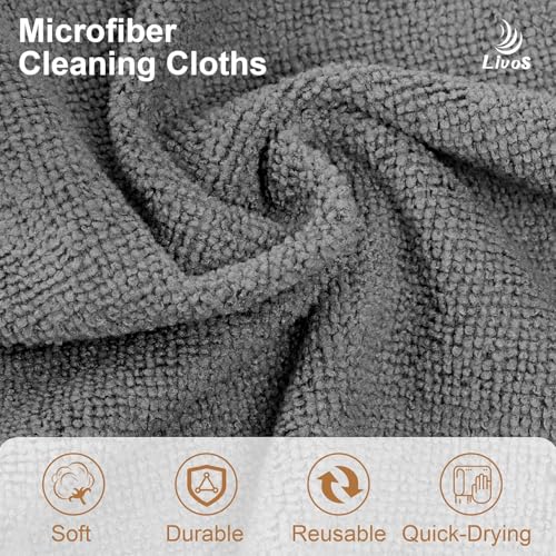 LIVOS Microfiber Cleaning Cloth Roll - 80 Pack, Reusable Paper Towels Grey Tear Away, Microfiber Towels for Cars, Super Absorbent Lint Free Cleaning Rags for House, Kitchen, Window-11.5"x11.5" - color: Grey