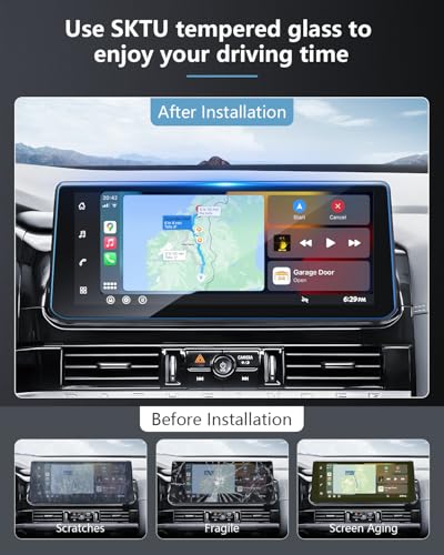 SKTU for 2026 Nissan Pathfinder Screen Protector 12.3 Inch for 2026+ Nissan Pathfinder (SV/SL/Rock Creek/Platinum) 12.3-Inch Navigation Nissan Pathfinder 2026 Accessories Screen Protective Film Tempered Glass [9H Hardness, Ultra HD, Anti-Glare&Scratch] -