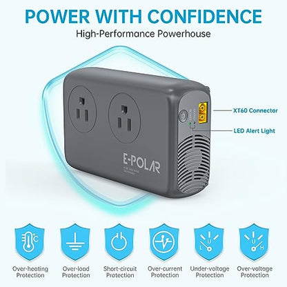 300W Car Power Inverter Pure Sine Wave with 60W PD USB-C, Power Inverters for Vehicles DC 12V to 110V AC, Car Inverter Power Outlet with XT60 Cable (Grey)