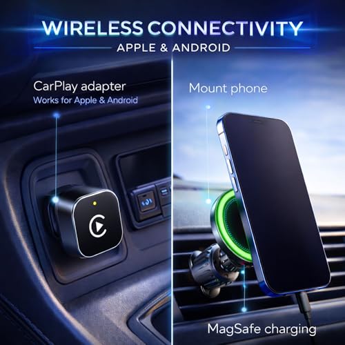 Wireless CarPlay Adapter for iPhone, Converts Wired to Wireless CarPlay, Plug & Play USB Dongle, Fast Auto Connect, Low Latency, Compatible with iOS & Factory CarPlay Cars