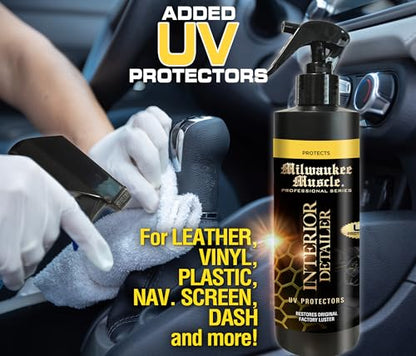 Interior Detailer Spray – 16 Fl Oz | Cleaner & Conditioner for Leather, Vinyl, Plastic & Screens | UV Protection | Non-Greasy | Cars, Trucks, Boats, Bikes & RVs
