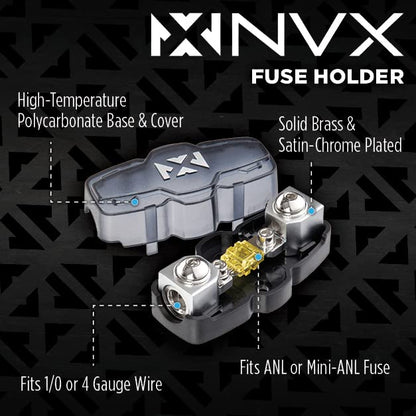 NVX True 1/0 Gauge AWG 100% OFC Dual Amplifier Wiring Kit Without RCA Cable - XAPK1D - size: 1/0 Gauge | Dual Amp Kit