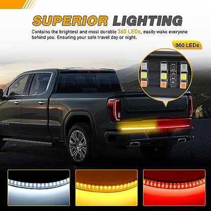 GOOACC Truck Tailgate Light Bar 48" Triple Row 360 LED Strip - size: 48" 360Led Light Strip