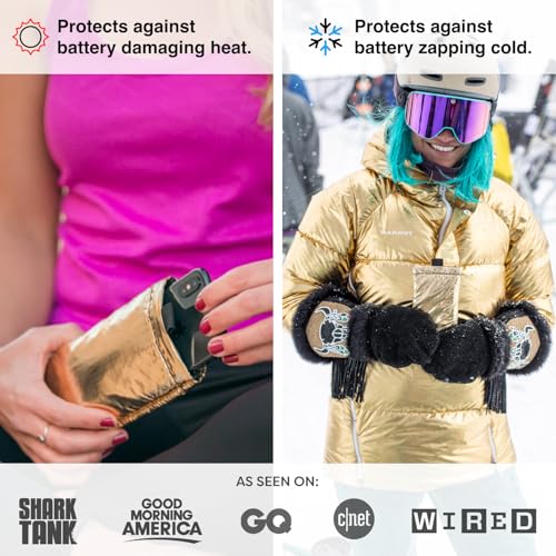 PHOOZY Apollo Thermal Phone Case | Insulated Phone Pouch Extends Battery Life 3X | Heat Resistant Drop Protection | Military Grade Water Resistant | Medium | Gold - color: Gold, size: Medium