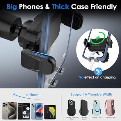 Phone Mount Holder for Car Vent 2023 Upgraded Aluminum Gravity Car Phone Holder Mount with Anti Overload Metal Hook Clip Hands Free Cell Phone Holder for iPhone 15 Pro Max 14 13 Large Phones - style: Phone Mount Holder for Car Vent