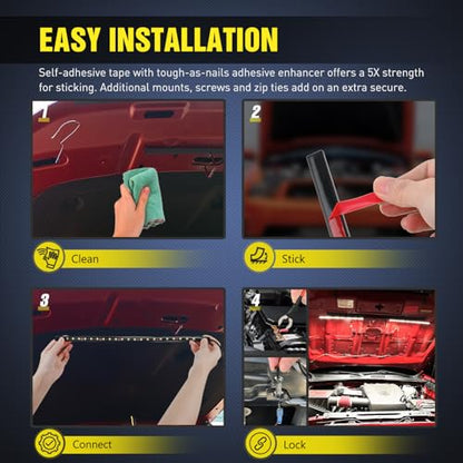 Nilight 2pcs Under Hood Light Strip 42LED Waterproof Underhood Work Light - size: 15.7 inch 2 pieces