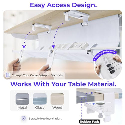 Ascrono Original Under Desk Cable Management Tray, White, 40.6" - color: White, size: Large (40.6 in)