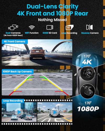 IK5 9" Wireless Apple CarPlay & Android Auto Screen, Portable Car Stereo with 4K Dash Cam & 1080p Backup Camera, Add CarPlay to Any Vehicle, Touchscreen, Mirror Link