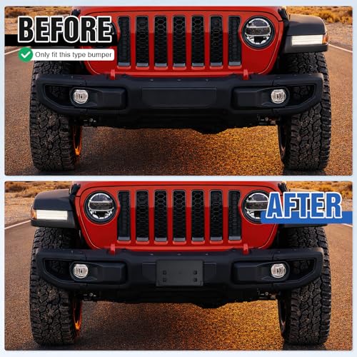 Nilight Front License Plate Bracket for JL 2018-2026# 68295610AA CH1068150 - color: Jeep JL& JT 2018-2026