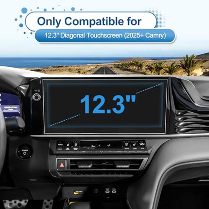 2025 2026 Camry Screen Protector for Toyota Camry (XLE/XSE) 12.3-inch Touchscreen, 9H Tempered Glass 2026 Camry Accessories Anti-scratch&HD Transparent 12.3" - color: 12.3-inch