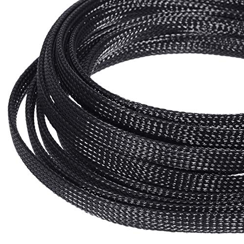 Boao 50ft PET Expandable Braided Cable Sleeve, Wire Loom Braid Sleeving with 127 Pieces Shrink Tube for Audio Video and Other Home Device Cable Automotive Wire(1 Inch, 1/4 Inch, 3/4 Inch,Black) - color: Black, size: 1 Inch, 1/4 Inch, 3/4 Inch
