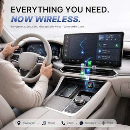 2-in1 Wireless CarPlay Adapter for Apple CarPlay & Android Auto - color: Multicolor
