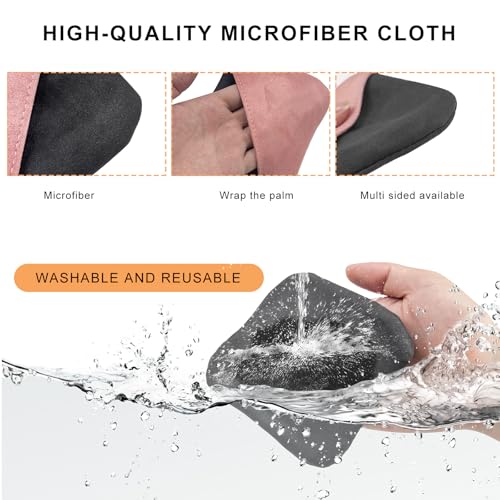 Car Screen Cleaner, Microfiber Dashboard Cleaning Wipes, Vehicle Touch Screen Pad Universal Cleaning Tool for Vehicle Dashboard Display, Car Cleaning Kits (Pink & Gray) - color: Square, Pink & Gray, 1 Pcs