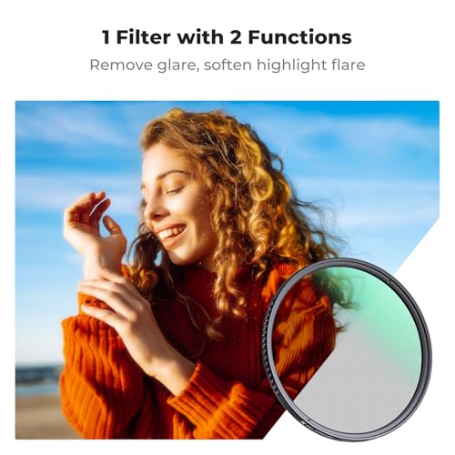 K&F CONCEPT 62mm Black Diffusion 1/4 & Circular Polarizing in-1 Filter - size: 62mm