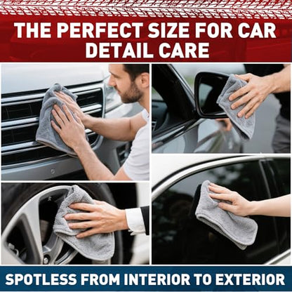 Microfiber Cleaning Cloths Bulk-50 Pack, Gray Microfiber Towels for Cars - color: Grey, size: 50P