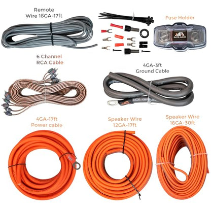 Elite Audio 4 Gauge 5-Channel Amplifier Wiring Kit, 2000W CCA Amp Install Kit – EA-PRMK4-5CH - size: 4 Gauge (5-Channel)