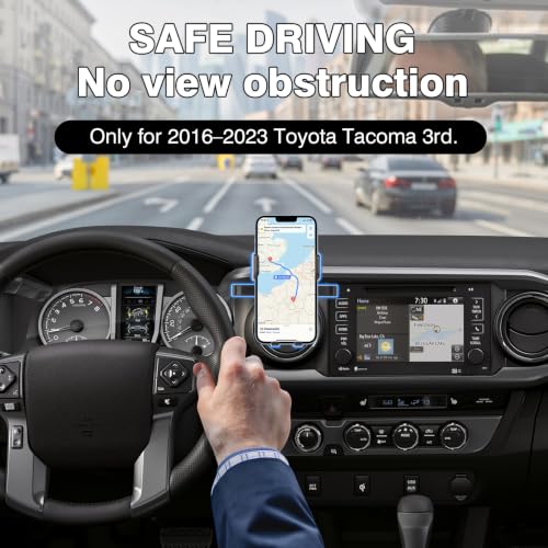 Sunsdrew Car Phone Holder for 2016-2023 Toyota Tacoma 3rd Gen. Auto Accessories,Adjustable Air Vent Mount Holder, Ultra Stable Phone Stand for All Phones - size: 16-23 Tacoma Air Vent