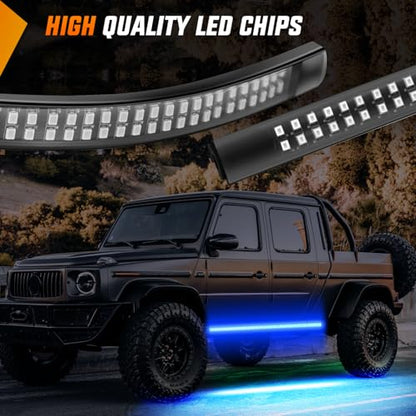 Nilight 2PCS 70 Inch Running Board LED Lights Strip Blue for Truck - color: Blue