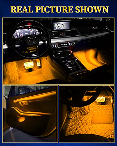 Amber Led Strip Lights Car,Led Lights for Motorcycles 30CM (6PCS) - color: Yellow