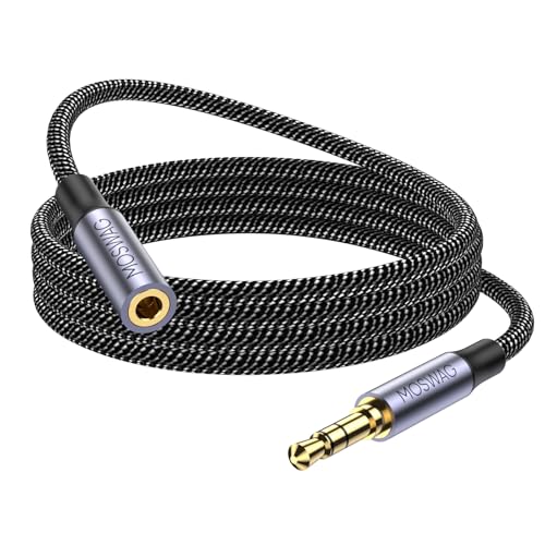 MOSWAG 26.24FT 3.5mm Extension Cable Audio Male to Female Stereo Extension - color: Black, size: 26.24FT/8Meter