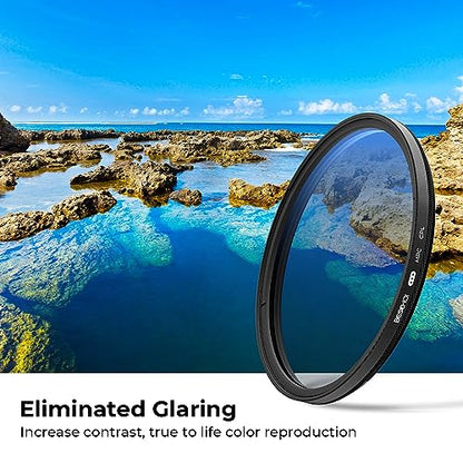 Beschoi 40.5mm Polarizer Filter 30 Layer Multi-Resistant Nano Coated Circular Polarizing Filter(CPL) with HD Optical Glass/Ultra Slim Frame, Reduce Glare/Enhance Contrast/Reduce Reflection - size: 40.5mm