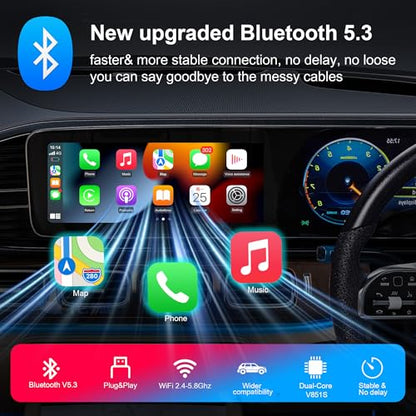 Wireless Carplay Adapter for iPhone, Auto-Connected Plug&Play Carplay Wireless Adapter with BT5.3 & Dual-Band WiFi-No Latency, Stable Fit for Cars, for Apple iPhone iOS 10+,Silver - color: Silver