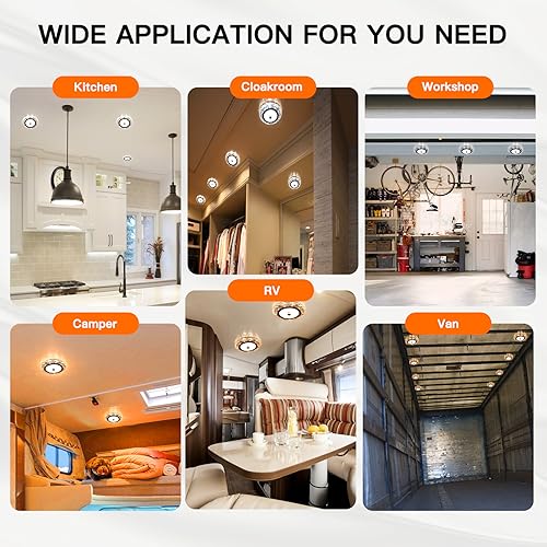 BlueFire RV Interior Light, 600LM LED Ceiling Dome Light with Remote - color: 5 Pack