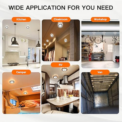 BlueFire RV Interior Light, 600LM LED Ceiling Dome Light with Remote - color: 5 Pack