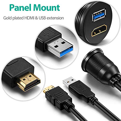 OBVIS USB3.0 and HDMI Panel Flush Mount Cable – (3 Feet) - size: 3 Feet