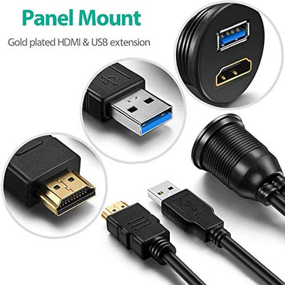 OBVIS USB3.0 and HDMI Panel Flush Mount Cable – (3 Feet) - size: 3 Feet