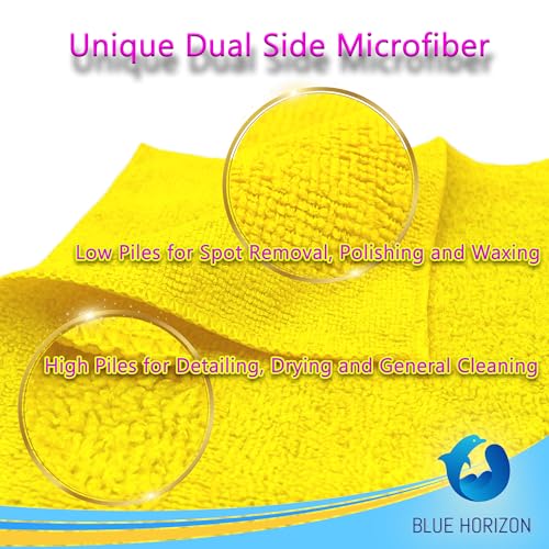 Yellow Microfiber Cleaning Towels, 36-Pack Dual-Sided Ultra Soft Plush Washcloth, Professional Grade Premium Microfiber Detailing Cleaning Cloths, Car, Household and Commercial (Yellow, 16" x 16") - color: Yellow