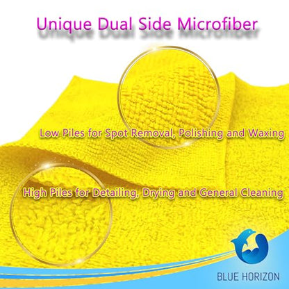 Yellow Microfiber Cleaning Towels, 36-Pack Dual-Sided Ultra Soft Plush Washcloth, Professional Grade Premium Microfiber Detailing Cleaning Cloths, Car, Household and Commercial (Yellow, 16" x 16") - color: Yellow