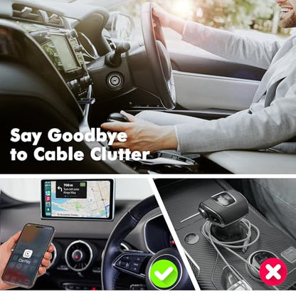 2026 Wireless Carplay Adapter for iPhone,3 Second Auto Connect, No Screen delay, Ultra Mini Design,Plug & Play By USB-A/Type-C Compatible with iOS 10+ and Cars with Factory Wired CarPlay