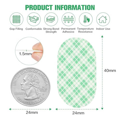 MINGXIN 100Pcs Double Sided Foam Tape Pads, Double Coated Pre-Cut Oval Mounting, 1.5mm Thick Heavy Duty White Polyurethane Foam with High Tack Adhesive for Crafts, Home, Outdoor Signs& Car (40x24mm) - color: 40*24mm Oval
