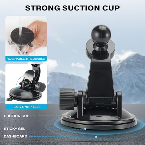 1Zero 2PCS GPS Mount for Garmin, Adjustable Suction Cup Car Holder