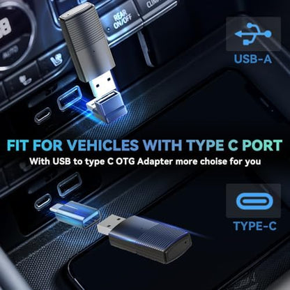 MINIX Wireless CarPlay Adapter for Apple Converts Cars Factory Wired CarPlay to Wireless CarPlay Compatible with iPhone iOS 10+ and 2016+ Cars, Slow Latency with USB C