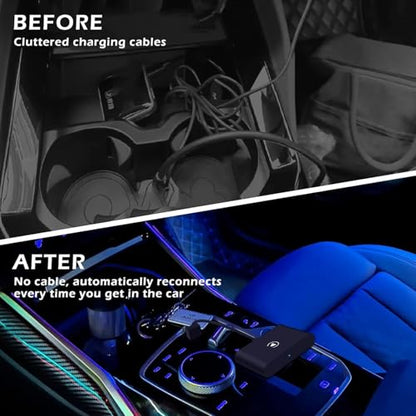 Wireless CarPlay Adapter 2025 Plug & Play Dongle, Upgrade for iPhone 6+ & Cars 2015+, Convert Wired Connection to Bluetooth Apple Interface - color: Black