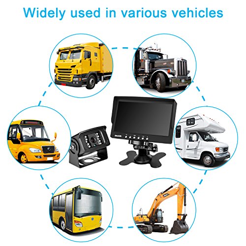 Truck Backup Camera Monitor kit,Heavyduty Vehicle Waterproof Night Vision Wide Angle Rearview Cab Cam+7 inch Screen+66ft Extension Cable for Bus/Van/Fifth Wheel/Trailer/RV/Camper/Pickup/(12V-24V) - color: DL001
