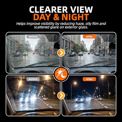 Windshield Glass Coating Kit, 100g Glass Prep Cleaner + 100ml Rain Repellent Spray, Hydrophobic Water Beading Protection, Removes Light Oil Film and Road Grime