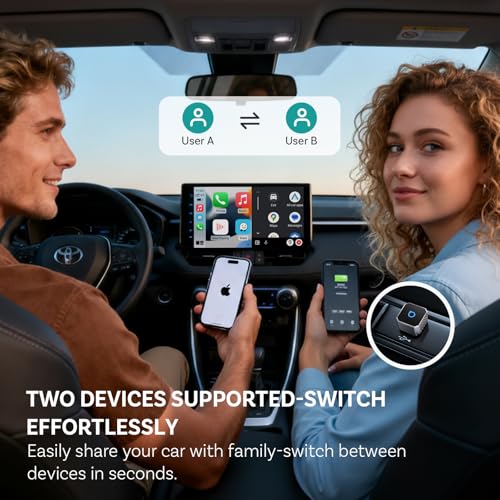 OTTOCAST Mini 3.0 (Pot) 2025 Wireless CarPlay & Android Auto 2-in-1 Adapter, Plug & Play, 5GHz WiFi, Auto Connect for iPhone & Android, Fits 98%+ OEM Wired CarPlay Cars - color: Silver