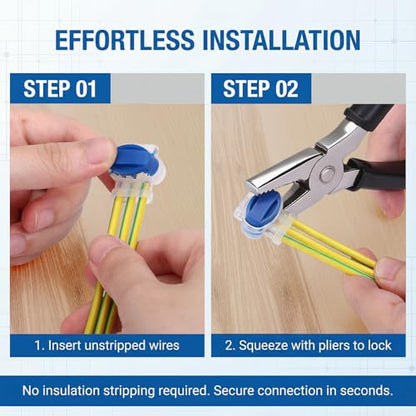 GWHOLE 20pcs 3-Way Waterproof Wire Connectors for 22-14AWG Cables - color: 20PCS